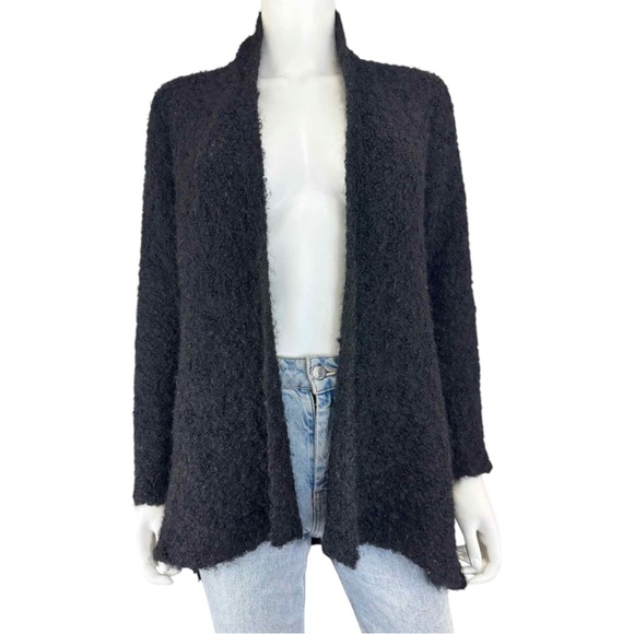 EILEEN FISHER Black Alpaca Wool Blend Cardigan Size S